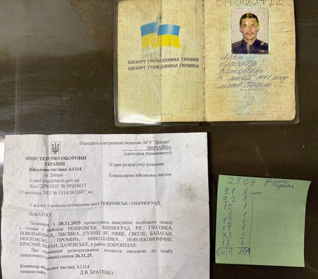 Наши разведчики в освобожденном Димитрове добыли интересный документ