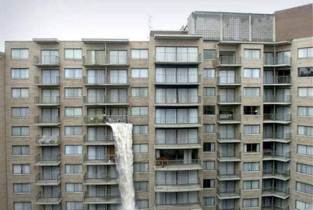 Ниагарский водопад из квартиры. | Фото: Pinterest.