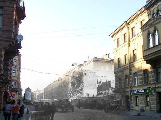 Ленинград 1941-2009 Перекресток улиц Маяковского и Жуковского блокада, ленинград, победа