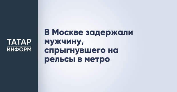 В Москве задержали мужчину, спрыгнувшего на рельсы в метро
