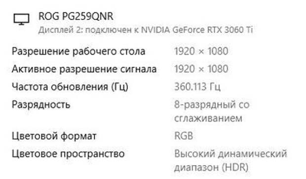 Обзор монитора ASUS ROG Swift 360Hz PG259QNR