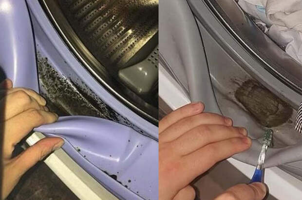 Грибок плесени появляется из-за того, что очень редко используется режим кипячения в стиральной машинке.