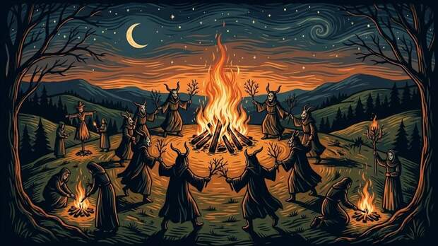 Шабаш ведьм, костры на холмах, Майское дерево: история и обряды Вальпургиевой ночи 