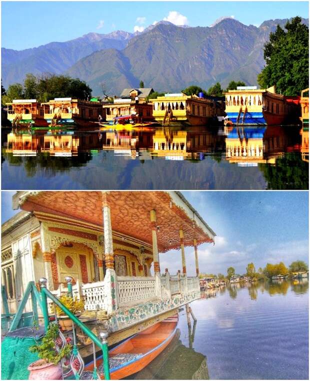 Плавучие деревни и отели на озере Дал – одно из самых удивительных и прекрасных мест для отдыха (Индия).