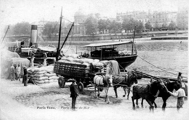 Париж Порт-де-Мер ... (открытка, около 1900) города, история, старые фотографии
