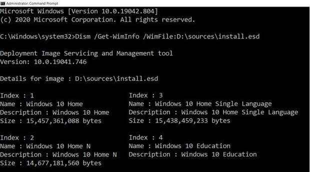 Извлечь конкретную версию Windows из ISO-образа Windows 10 Multiple Edition.