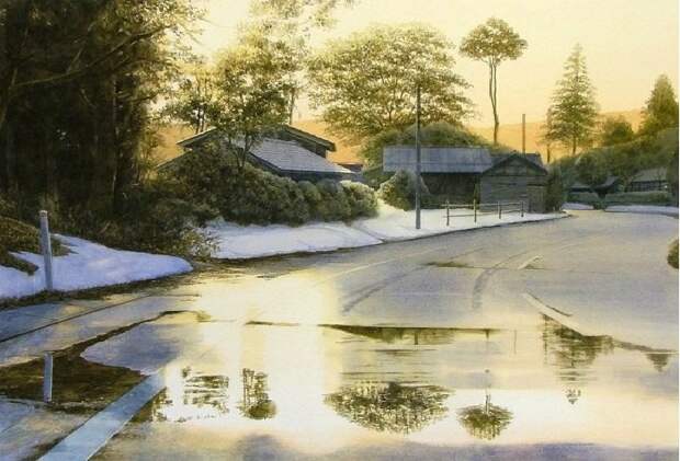 Зимние акварели Abe Toshiyuki. Зимние акварели Abe Toshiyuki.