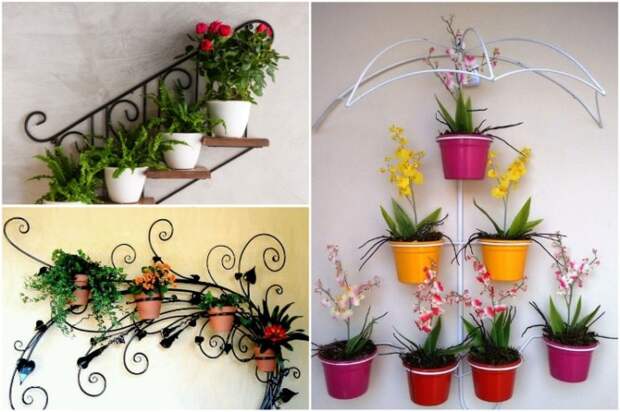 Оригинальный способ украсить стену цветами. | Фото: cpykami.ru.
