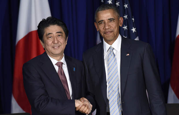 Премьер-министр Японии Синдзо Абэ и президент США Барак Обама