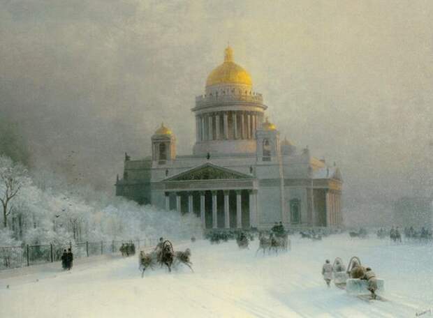 Иван Айвазовский. Исаакиевский собор в морозный день. 1891. Частная коллекция