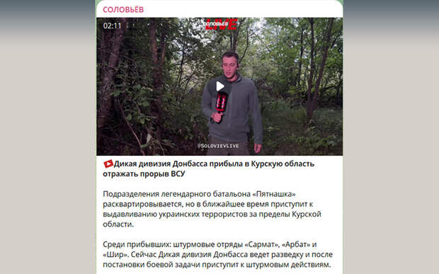 СКРИН С ТГ-КАНАЛА "СОЛОВЬЁВ"