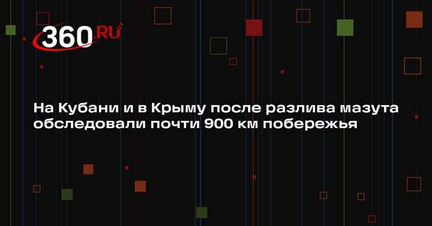 На Кубани и в Крыму после разлива мазута обследовали почти 900 км побережья