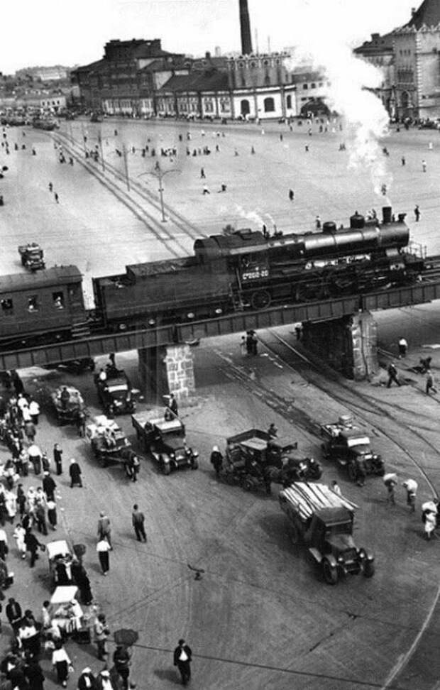 Железнодорожная эстакада на площади трех вокзалов 1937 г. СССР, история, фото