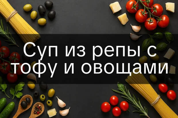 Суп из репы с тофу и овощами