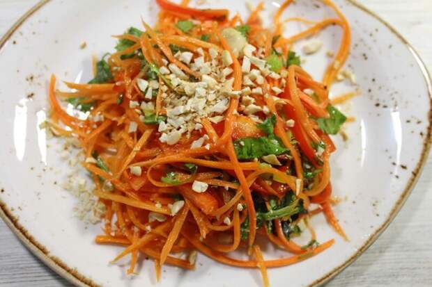 Морковный салат с кинзой и ароматной заправкой видео рецепт, еда, морковный салат, недорогой салат, салат