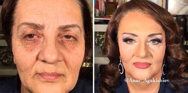 Анар Агакишиев, визажист из Азербайджана, с макияжем и без, до и после макияжа