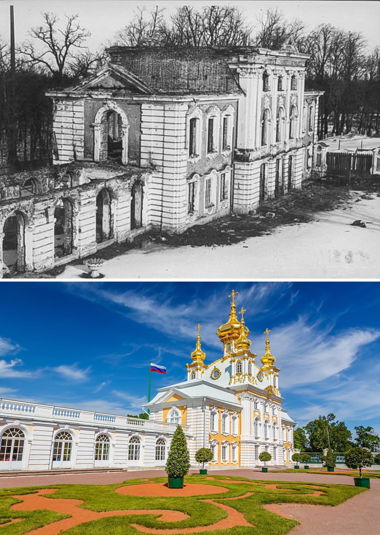 До и после: дворцы Санкт-Петербурга, разрушенные нацистами (ФОТО)