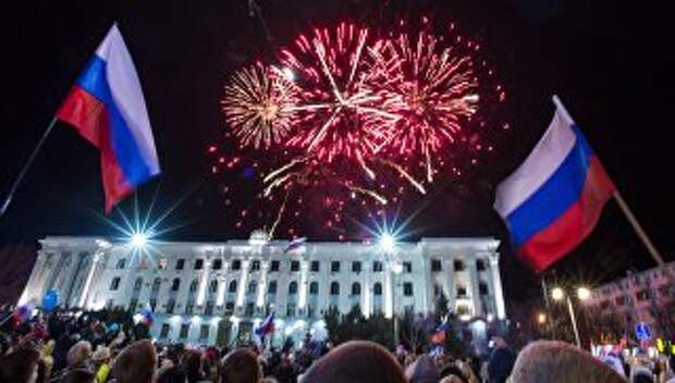 Празднование годовщины Крымской весны в Крыму. Крым