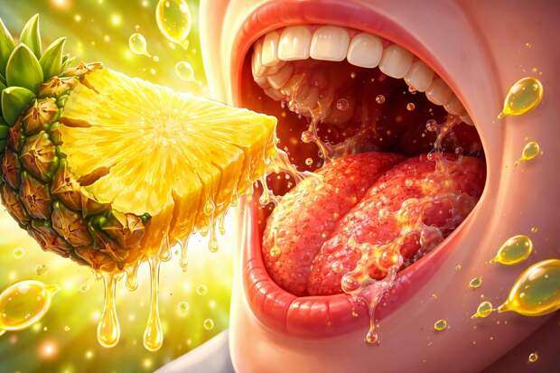 Когда ананас «переваривает» ваш рот: как фермент бромелаин атакует слизистую