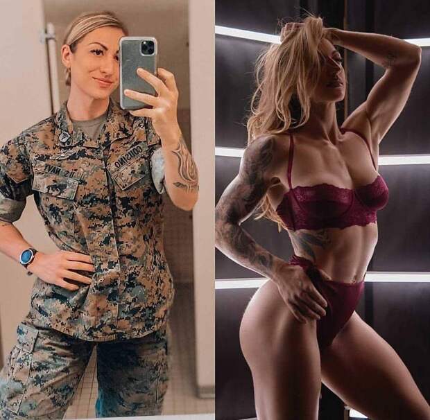 Красивые девушки в униформе и без неё