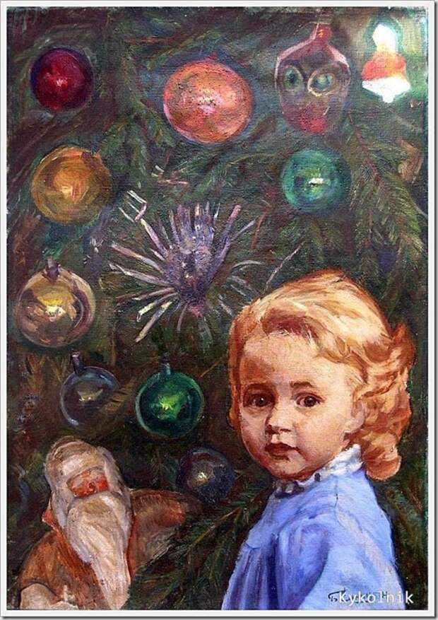 Синицын Борис Георгиевич (Россия, 1935) «У елки» 1970 Синицын Борис Георгиевич (Россия, 1935) «У елки» 1970