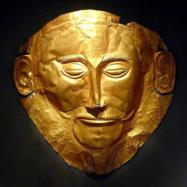 Золотая погребальная маска. Микены, XVI в. до н.э.