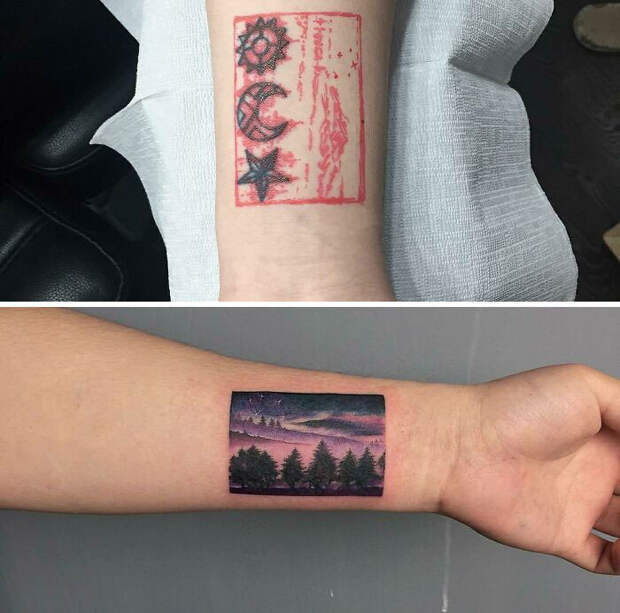 Креативные кавер-ап татуировки, которые избавили людей от старых или неудачных