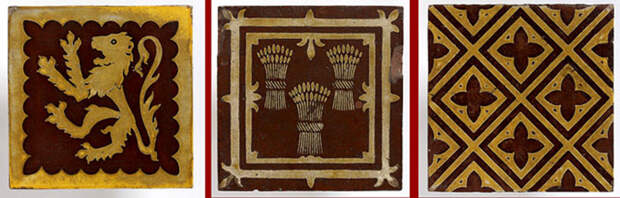 Плитка со средневековыми орнаментами, разработанная Пьюджином.