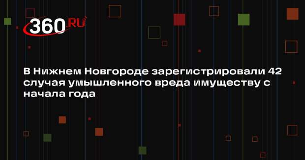 В Нижнем Новгороде зарегистрировали 42 случая умышленного вреда имуществу с начала года