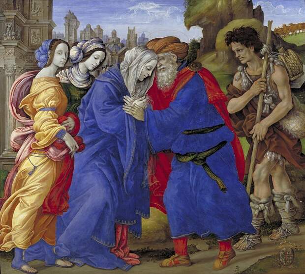 Копенгаген (СМК) Датская национальная галерея - Filippino Lippi (C. 1457-1504) - The Meeting of Joachim and Anne outside