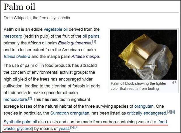 Дешёвое «пальмовое масло» производят... из отходов нефтепереработки!