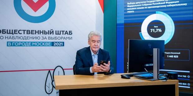 Собянин проголосовал на выборах в Государственную Думу онлайн. Фото: М. Мишин mos.ru