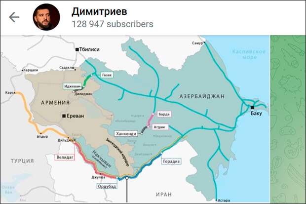 ЗАНГЕЗУРСКИЙ КОРИДОР СОЕДИНЯЕТ АЗЕРБАЙДЖАН С ТУРЦИЕЙ, НО ОТРЕЗАЕТ РОССИЮ ОТ ИРАНА И ИНДИИ, А ПОТОМУ БЫЛ ДЛЯ НАС ОЧЕНЬ СЕРЬЁЗНОЙ ГЕОПОЛИТИЧЕСКОЙ ПРОБЛЕМОЙ ДАЖЕ ДО ПОЯВЛЕНИЯ В ПРОЕКТЕ АМЕРИКАНЦЕВ. СКРИНШОТ: ТГ-КАНАЛ  ЗАНГЕЗУРСКИЙ КОРИДОР СОЕДИНЯЕТ АЗЕРБАЙДЖАН С ТУРЦИЕЙ, НО ОТРЕЗАЕТ РОССИЮ ОТ ИРАНА И ИНДИИ, А ПОТОМУ БЫЛ ДЛЯ НАС ОЧЕНЬ СЕРЬЁЗНОЙ ГЕОПОЛИТИЧЕСКОЙ ПРОБЛЕМОЙ ДАЖЕ ДО ПОЯВЛЕНИЯ В ПРОЕКТЕ АМЕРИКАНЦЕВ. СКРИНШОТ: ТГ-КАНАЛ