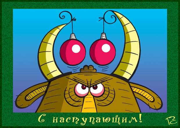 Карикатуры на новогоднюю тему (115 картинок)