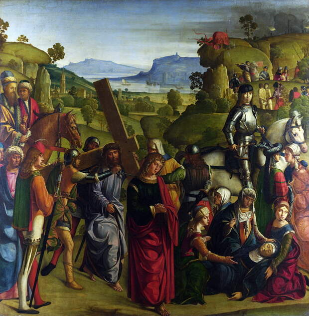 Боккаччо Боккаччино - Несение креста и обморок Девы Марии. Национальная галерея, Часть 1