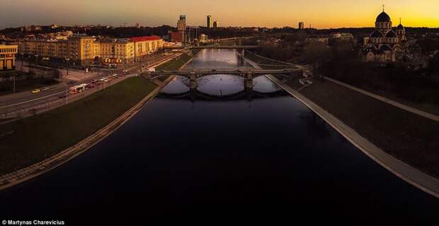 Жверинский мост, Вильнюс дрон, квадрокоптер, литва, пейзаж, пейзажи природы, природа, фотографии природы