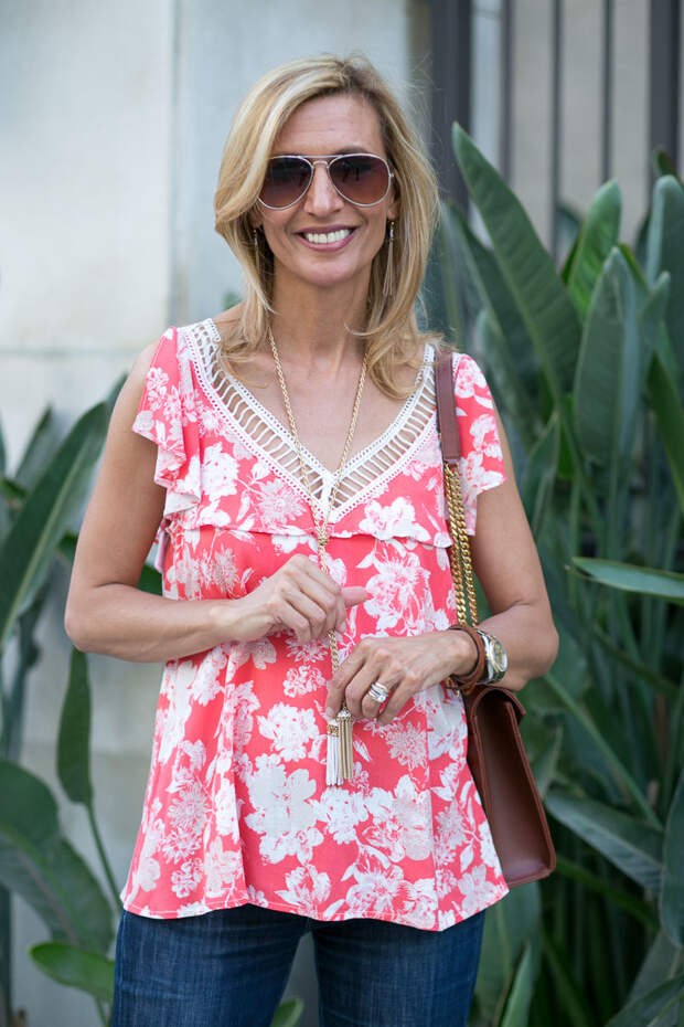 Coral Bouquet Top 