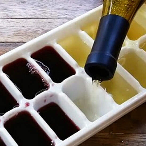 Лед из остатков вина.