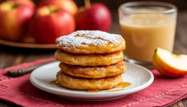 Бананово-яблочные оладьи на кефире: 30 минут — и гора нежных оладушек на столе