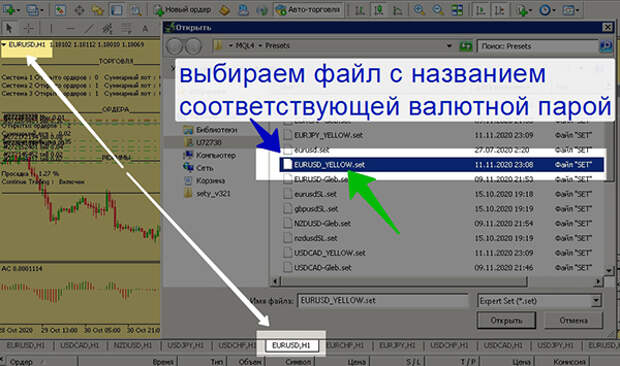 советник форекс - настройки валютной пары