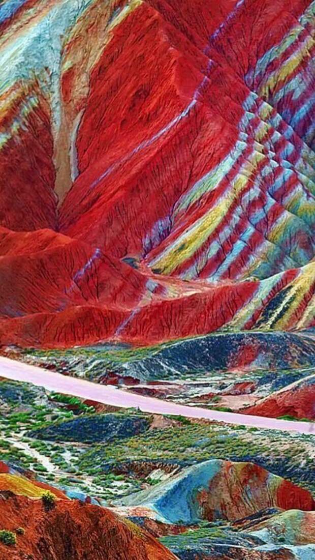 Цветные горы Китая земля, красота, невероятное, пейзажи, природа, фантастика, фотомир