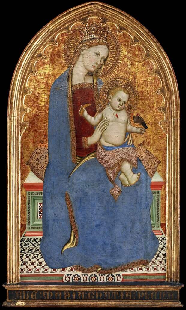 Копенгаген (СМК) Датская национальная галерея - Cecco di Pietro (Active 1370 - before 1403) - Virgin and Child Playing w