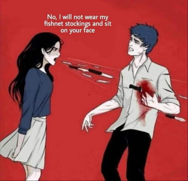 Woman Shouting Knives