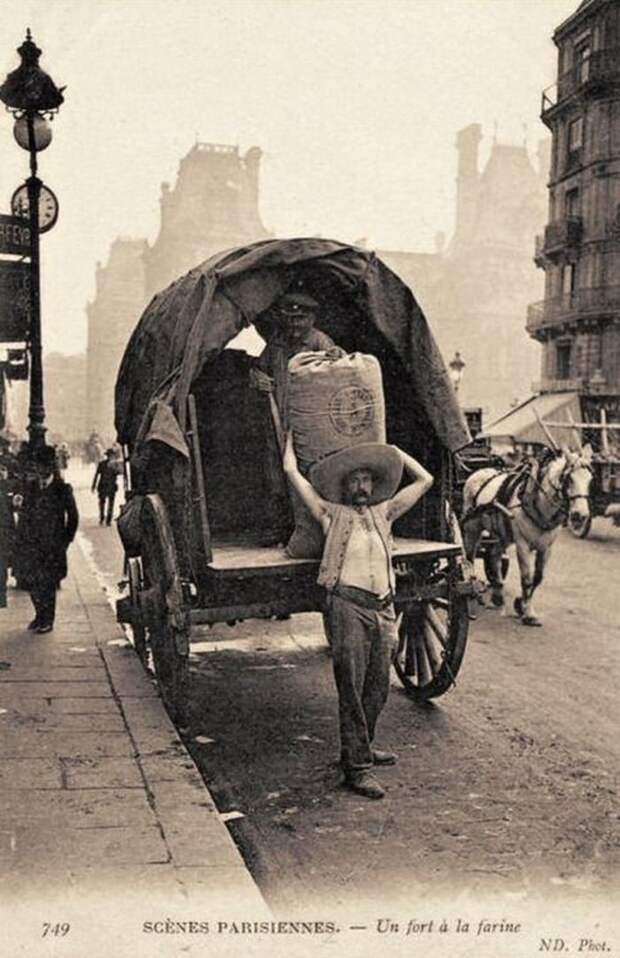 Грузчик. Париж 1900 год. города, история, старые фотографии