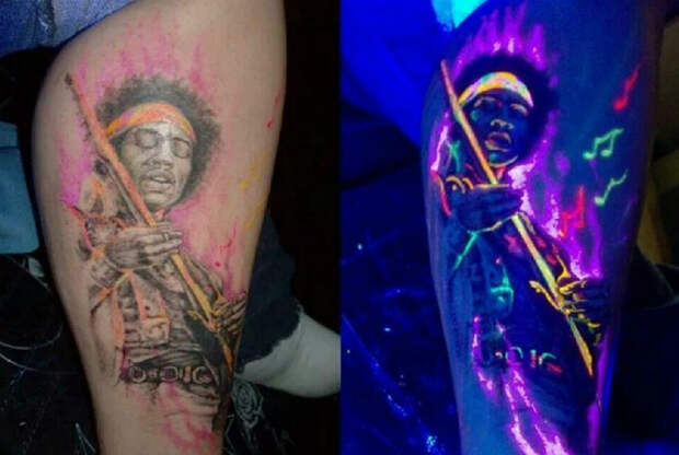 Татуировка с изображением Джими Хендрикса.