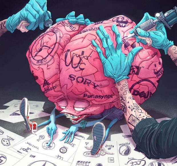 Испорченный мозг Михаил Дзекан, в мире, карикатура, люди, мир, рисунок, фантазия, художник