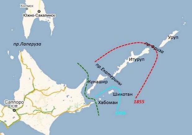 В России отреагировали на карту с «японскими» Курилами