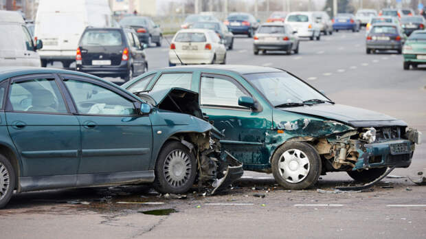 car crash collision in urban street