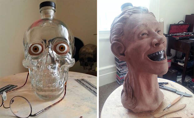 Криминалист купил водку в виде стеклянного черепа и решил восстановить ее лицо