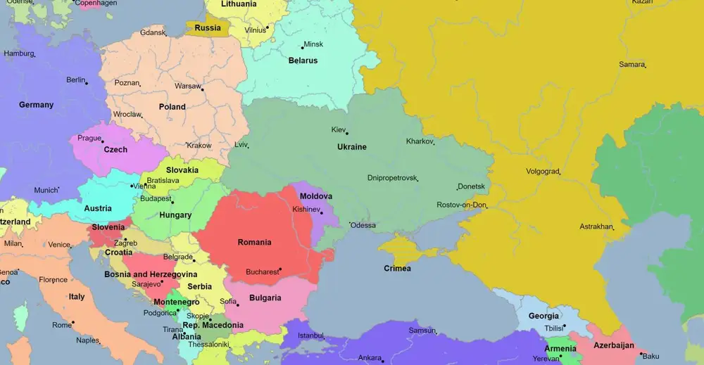 Политическая карта границы россии и украины